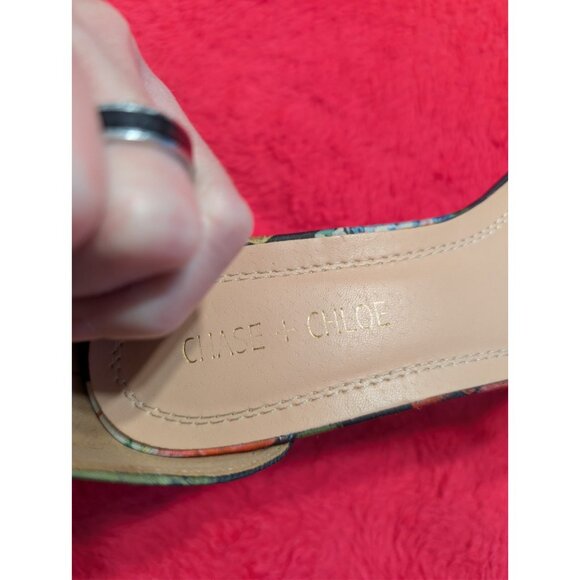 Chase & Chloe Cairo Floral Platform Heels Ankle Strap Clear Strap Size 8 - Picture 5 of 9